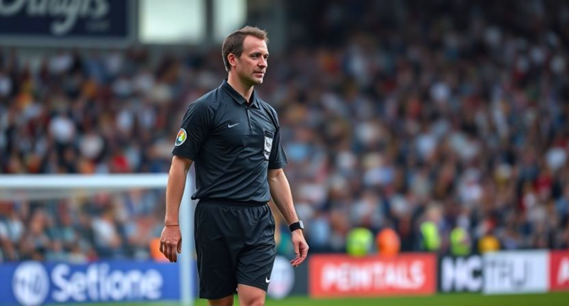 dynamic photo of a referee on the pitch